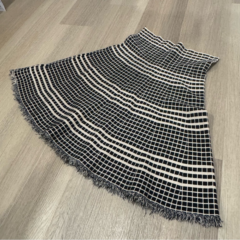 Max Studio High Waisted Midi Checkered Skirt Size M/L - Picture 2 of 4